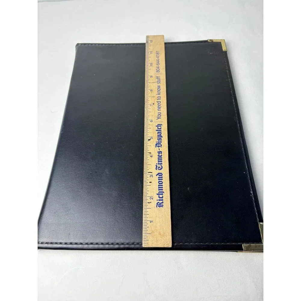 Stafford Black Leather Portfolio Organizer‎ Business Document Holder Made in USA